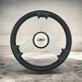 Gussi Italia W347-m15a-08-lowe Model 15a Marine Steering Wheel Brushed Alum Spokes Lowe Boats Cap Keyed