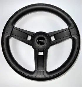 W367-giaz-wh Gussi Italia New Black Giazza Golf Cart Steering Wheel Club Car Precedent Carts