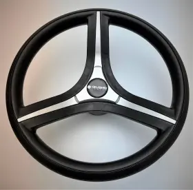 W382-sbrn-wh Gussi Italia /w382-sbrn-wh Brenta Black And Silver Golf Cart Steering Wheel For Club Car Precedent