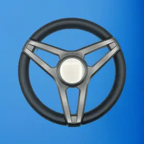 W403-brushedblank-02 Gussi Italia Molino Gray With Soft Touch Urethane Rim Boat Steering Wheel Blank Center Cap