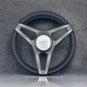 W403-gussiitalia-01 Gussi Italia Molino Gray With Soft Touch Urethane Rim Boat Steering Wheel Center Cap