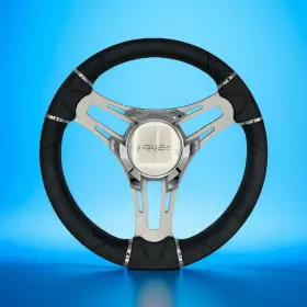 W406-vero-01-gussi Gussi Italia Verona Boat Steering Wheel Gray Brushed Aluminum Spokes
