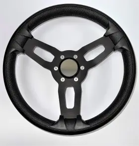 W418-m015-wh Gussi Italia New Boat Steering Wheel Black Brushed Aluminum Spokes Key Hub