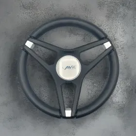 W420-avidboats-05 Gussi Italia Molino Black With Soft Touch Urethane Rim Boat Steering Wheel Avid Car Cap