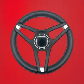 W420-berkshireboats-04 Gussi Italia Molino Black With Soft Touch Urethane Rim Boat Steering Wheel Berkshire Boats