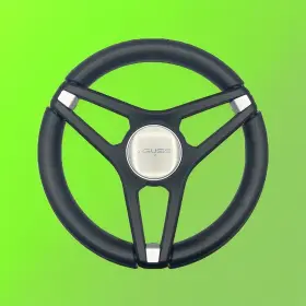 W420-gussiitalia-01 Gussi Italia Molino Black With Soft Touch Urethane Rim Boat Steering Wheel Ctr Cap