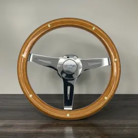 W436 Gussi Italia Boat Model 301 Steering Wheel With Wood Rim Chris Craft Logo