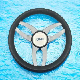 Gussi Italia W442-lowe Cabrio Boat Steering Wheel Gray Brushed Alum Spoke Lowe Center Cap