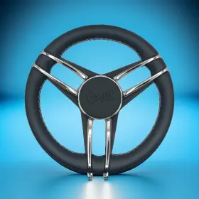 Gussi Italia W444-perg-05-ranger Ranger Boat Steering Wheel Stainless Steel Spoke Leather Rim Boats Logo