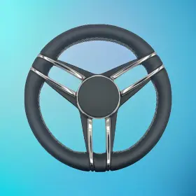Gussi Italia W444-plain Cobalt Boat Steering Wheel Stainless Steel Spoke Leather Rim Plain
