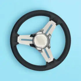 W457-m015-06-smokercraft Gussi Italia Model 15 Marine Steering Wheel Brushed Aluminum Spokes Smokercraft Key Hub