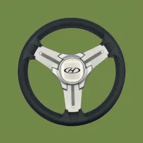 W457-m015-11-harriskayote Gussi Italia Model 15 Marine Steering Wheel Brushed Alum Spokes Harriskayote Keyed Hub