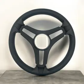 W458 Gussi Italia Marine Steering Wheel Black Brushed Metal Spokes Keyed Hub