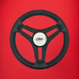 Gussi Italia W458-selva-10-loweboats Marine Steering Wheel Black Brush Metal Spokes Keyed Lowe