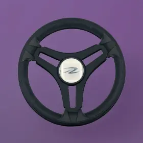 W458-selva-15-regalboats Gussi Italia Marine Steering Wheel Black Brush Metal Spokes Keyed Regal