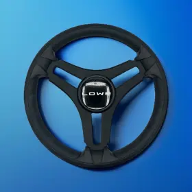 Gussi Italia W458-selva-21-loweboats Marine Steering Wheel Black Brush Metal Spokes Keyed Lowe