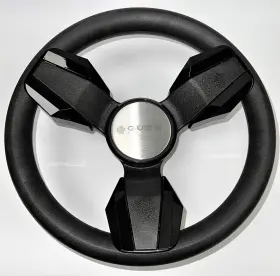 W468-colli-wh Gussi Italia New Black Golf Cart Steering Wheel Fits Club Car Precedent
