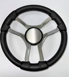 W472-malpl-wh Gussi Italia Malera Marine Steering Wheel Polished Solid Aluminum Spokes Keyed Hub