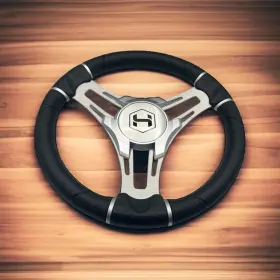 W473-vero-harrispontoon-08 Gussi Italia Boat Steering Wheel Brushed Aluminum Spokes Harris Pontoon Cap