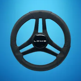 W477-mlsp-01-lowe Gussi Italia Molinara Marine Steering Wheel Black Brushed Aluminum Spokes Lowe