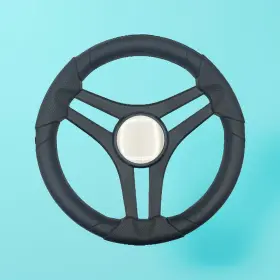 W477-mlsp-03-blankdome Gussi Italia Molinara Marine Steering Wheel Black Brushed Alum Spokes Keyed Blank