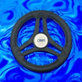 Gussi Italia W477-mlsp-04-lowe Molinara Marine Steering Wheel Black Brushed Alum Spokes Keyed Lowe Boats