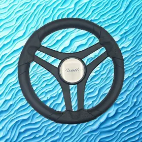 W477-mlsp-05-bentley Gussi Italia Molinara Marine Steering Wheel Black Brushed Alum Spokes Keyed Bentley Boats