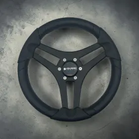 W477-mlsp-07-gussi Gussi Italia Molinara Marine Steering Wheel Black Brushed Alum Spokes Keyed