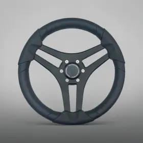 Gussi Italia W477-mlsp-09-bennington Molinara Marine Steering Wheel Black Brushed Alum Spokes Keyed Hub Bennington