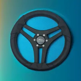 W477-mlsp-18-chaparral Gussi Italia Molinara Marine Steering Wheel Black Brushed Alum Spokes Keyed Hub Chaparral
