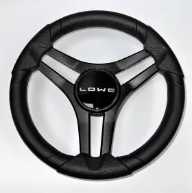 W477-mlsp-wh Gussi Italia New Boat Steering Wheel Black Brushed Aluminum Spokes Keyed Hub