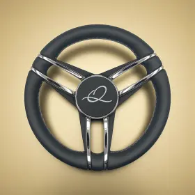 W521-pergo-apex Gussi Italia Boat Steering Wheel Stainless Steel Spoke Leather Rim Apex Boats