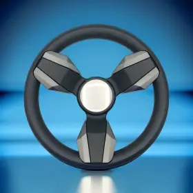 W579-colbl-01-blank Gussi Italia Collina Boat Steering Wheel Dark Gray Inserts - Blank Dome Keyed Only