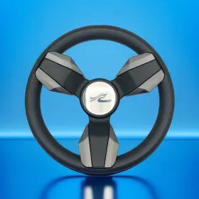 W579-colbl-06-searay Gussi Italia Collina Boat Steering Wheel Dark Gray Inserts - Searay Keyed Only