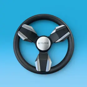 W579-colbl-gussi Gussi Italia Collina Boat Steering Wheel Dark Gray Inserts - Keyed Only