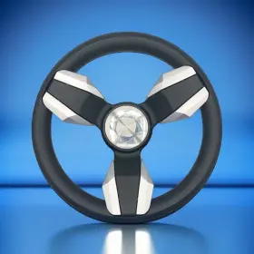 W579-colbr-04-stingray Gussi Italia Collina Boat Steering Wheel Brushed Inserts - Stingray Keyed Only
