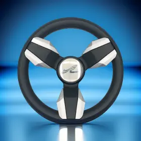 W579-colbr-06-searay Gussi Italia Collina Boat Steering Wheel Brushed Inserts - Searay Keyed Only