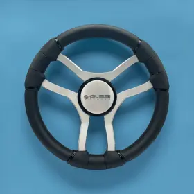 W581-malbr-gussi Gussi Italia Malera Boat Steering Wheel Brushed Alum Spoke Center Cap