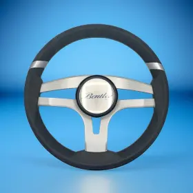 W583-badbr-03-bentley Gussi Italia Badia Boat Steering Wheel Brushed Aluminum Spokes Bentley