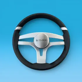 W583-badia-gussi Gussi Italia Badia Boat Steering Wheel Brushed Aluminum Spokes