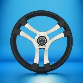 W585-benbr-05-gussi-snap-in Gussi Italia Benaco Boat Steering Wheel Brushed Aluminum Spokes Target Snap-in
