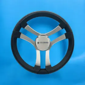W585-benbr-gussi Gussi Italia Benaco Boat Steering Wheel Brushed Aluminum Spokes