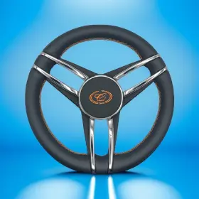 X-1009-orange-cobalt Gussi Italia Cobalt Boat Steering Wheel Stainless Steel Spoke Leather Rim Boats Logo