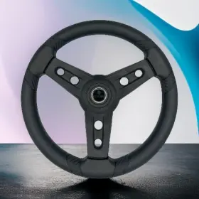 X036 Gussi Italia Lugana Black Marine Steering Wheel With Logo Keyed Hub X036 Gussi Italia Lugana Black Marine Steering Wheel With Logo Keyed Hub