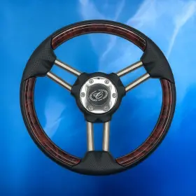 Gussi Italia X037 Steering Wheel With Wood Accents Splined Hub Cobalt Boats