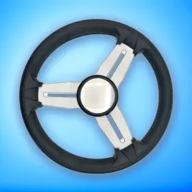 X041 Gussi Italia Marine Steering Wheel Silver Brushed Spokes Keyed Hub