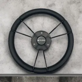 Gussi Italia X042 Boat Steering Wheel In Black With Leather Rim
