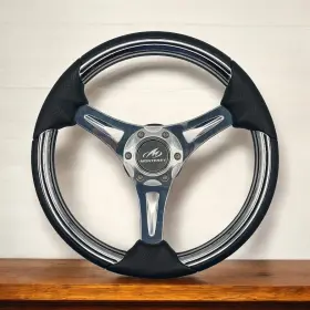 X045 Gussi Italia Monterey Steering Wheel With Spinner Center Cap And Keyed Hub