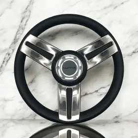 X061-supra Gussi Italia Marine Steering Wheel Stainless Steel Spokes Soft Touch Rim Supra
