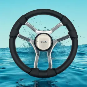 X065 Gussi Italia Marine Steering Wheel Chrome Spokes Soft Touch Rim Keyed Hub